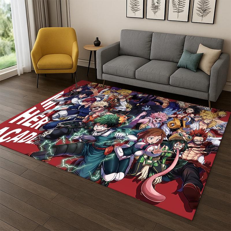 My Hero Academia Deku Bakugou Cartoon Anime Carpet Rug for Bedroom Living Room Sofa Doormat Home Decor,Kid Area Rug Non-slip
