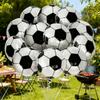 12 Pcs Of Sports-Themed Black And White Football Balloons, Suitable For Football Games, Birthday Party Decorations, Christmas, Classroom Decorations