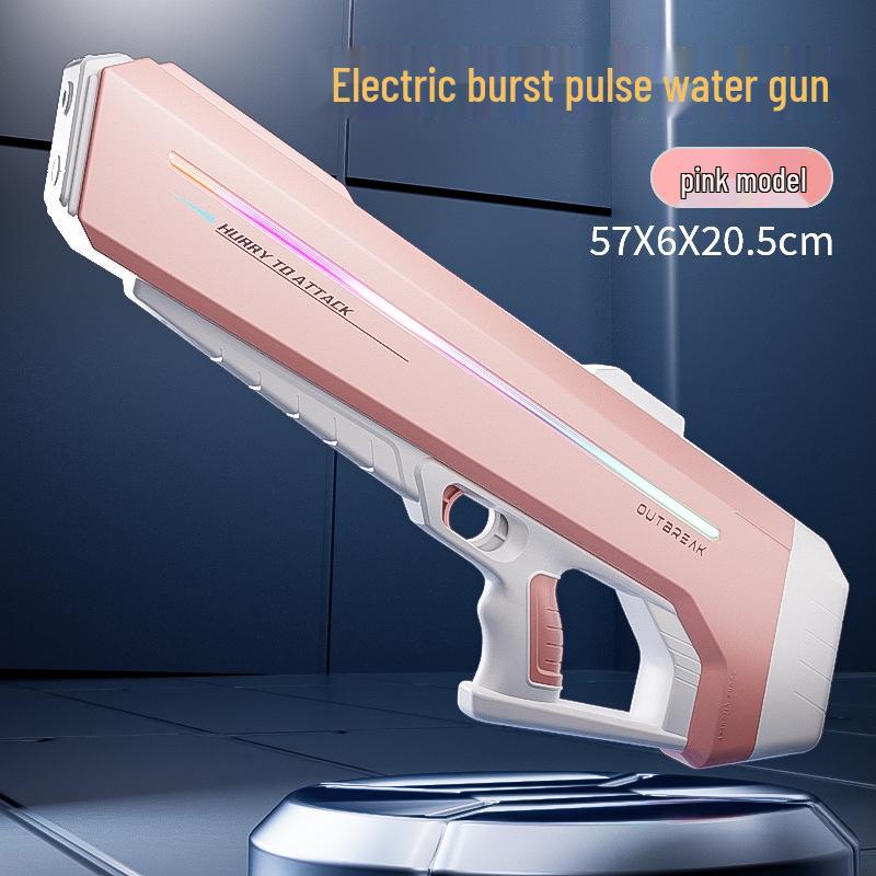 Pulse Light High-Pressure Electric Water Gun: Continuous Fire Toy for Kids & Adults with Large Capacity