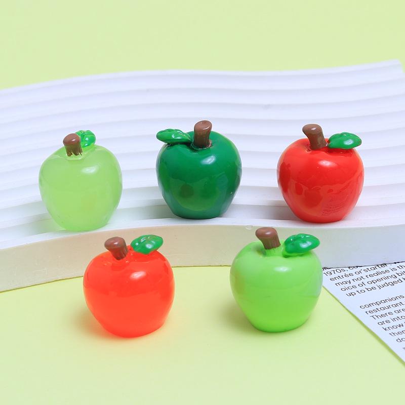 3D Cartoon Apple Resin Charms for DIY Jewelry and Keychains