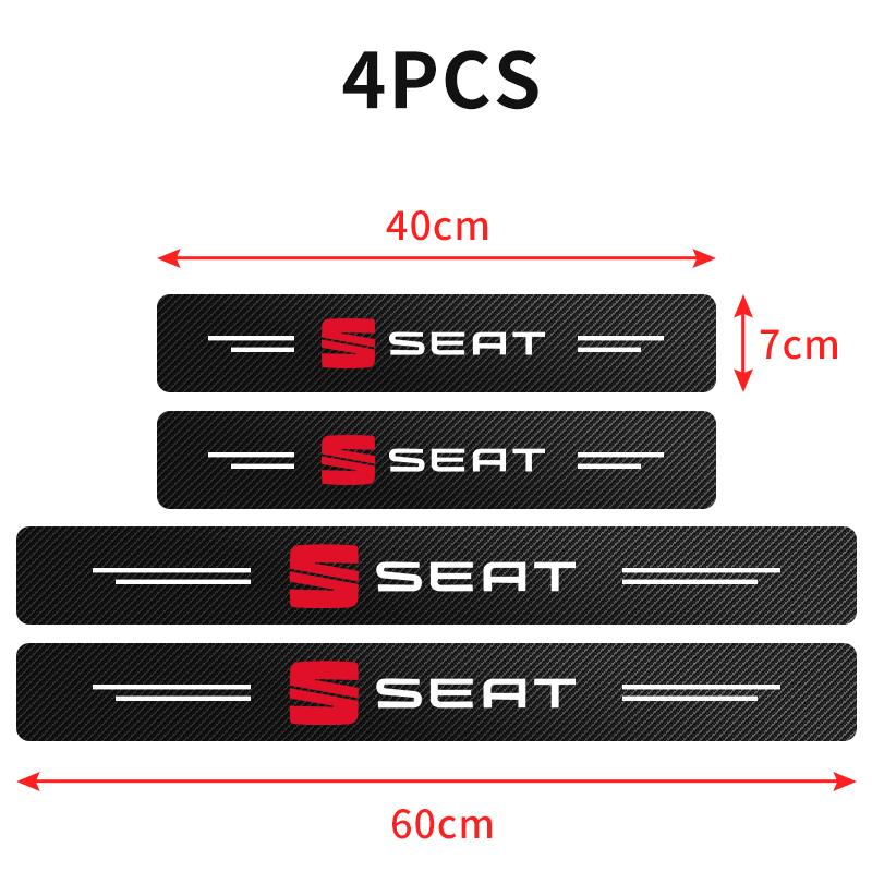 Heiße Neue Mode Auto Türschweller Kratzschutz Dekor Kohlefaser Aufkleber Für SEAT Ibiza Leon Arona Ateca Tarraco Alhambra Cupra
