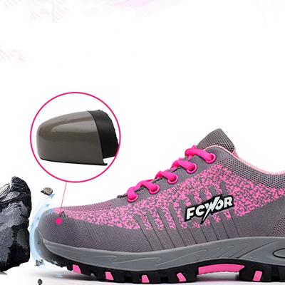 Moda mujer transpirable puntera de acero zapatos de seguridad para el trabajo trabajador herramienta zapato de seguridad plataforma para damas seguro botas bajas protección