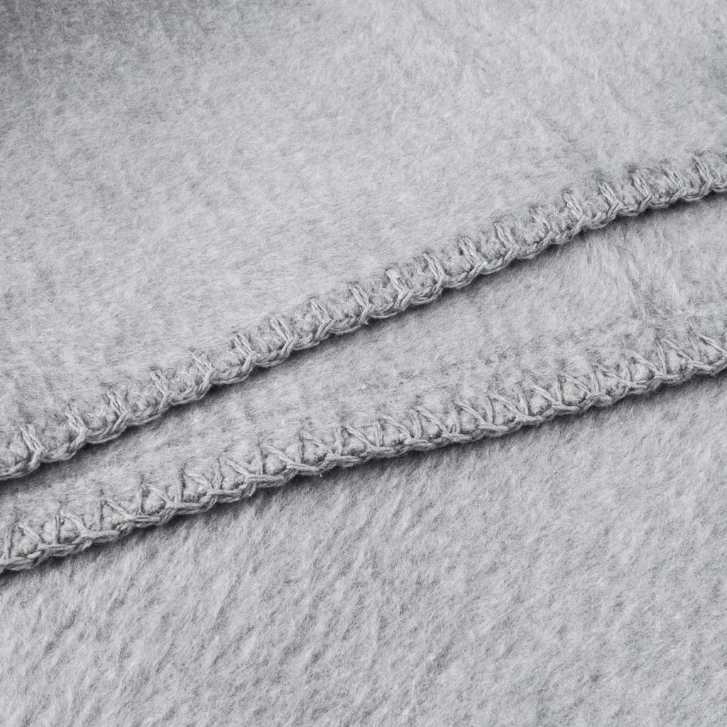 150x200 cotton blanket with fringes, single-colored, light gray