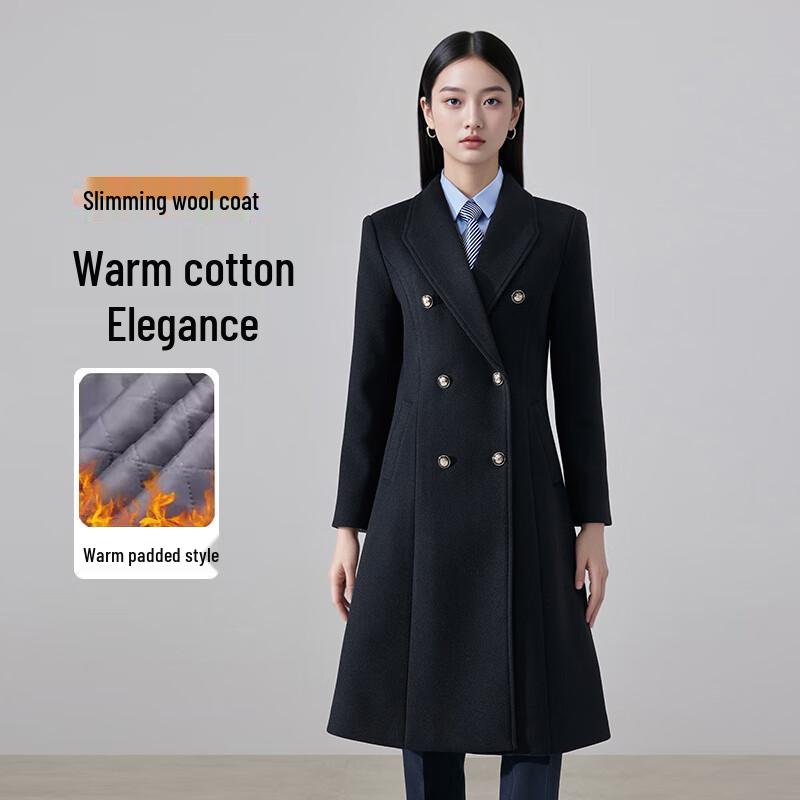 Women s Padded Wool Blend Winter Coat 4XL