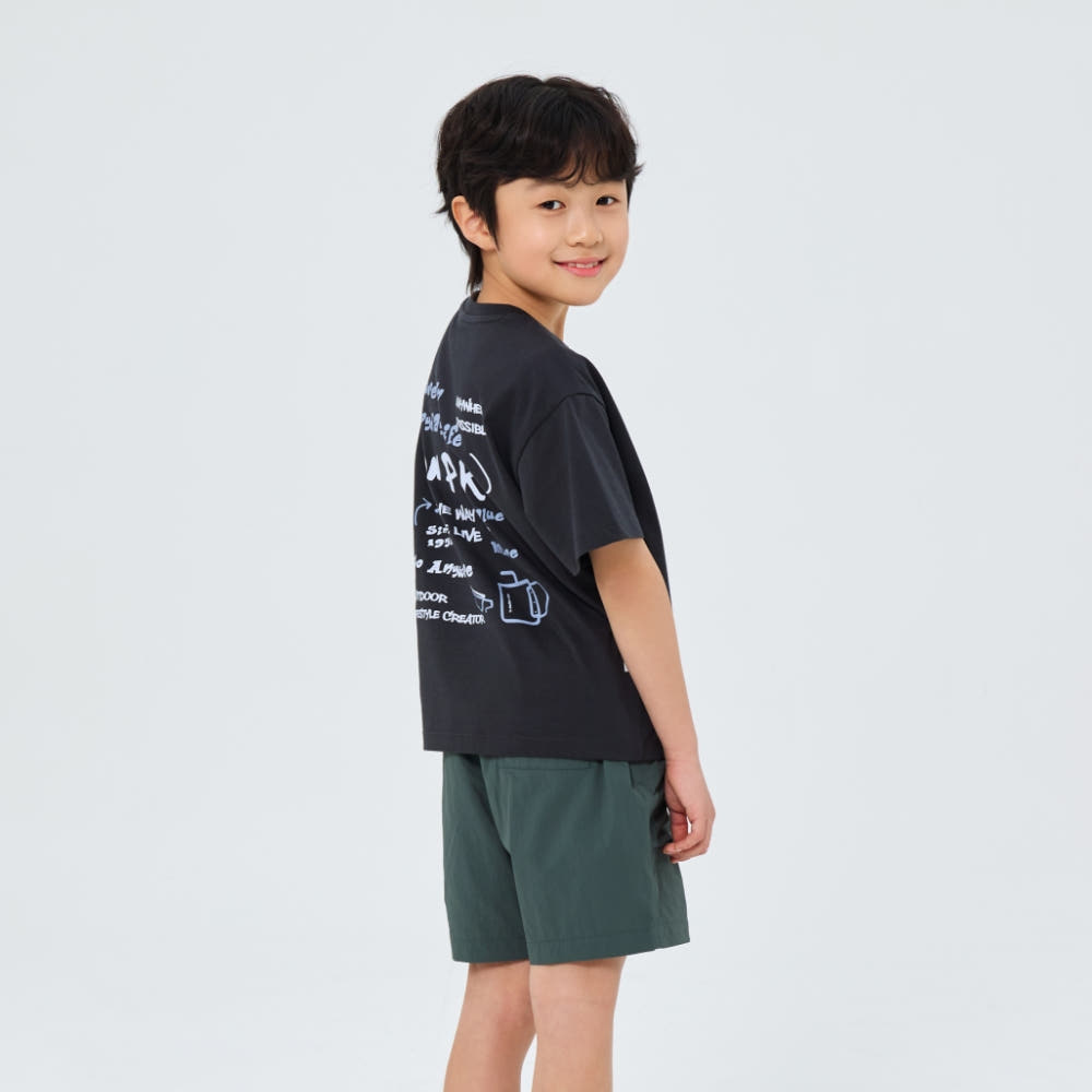 [Snowpeak] Kids Aerocool Doodle Graphic Short-Sleeve T-Shirt Dark Navy (S26MKFTS86)