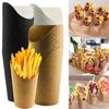 50pcs Water Proof Kraft Paper Slant Cup Oil-proof Snack Cups Popcorn Boxes Ice Cream Cup  Sundae