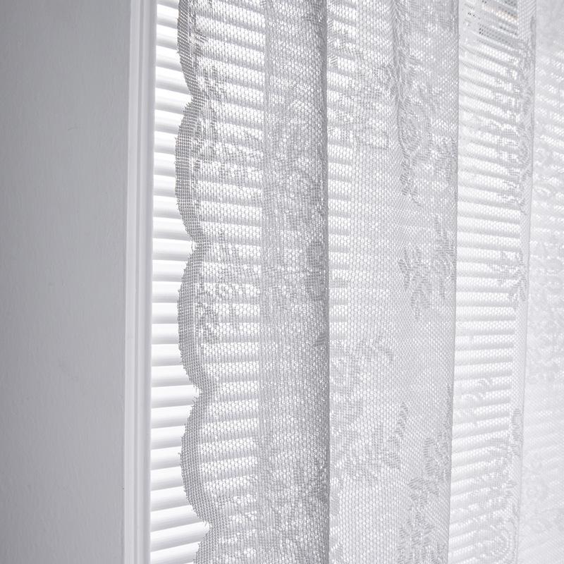 Lace Curtain Gauze Finished Warp Knitted Yarn French Korean American Pastoral White Gauze Curtain Door Curtain Bay Window Bedroom
