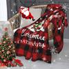 Christmas Elves Checkered pattern digitalprinted polyester velvet flannel cover blanket Fleece sofa cover blankets for beds