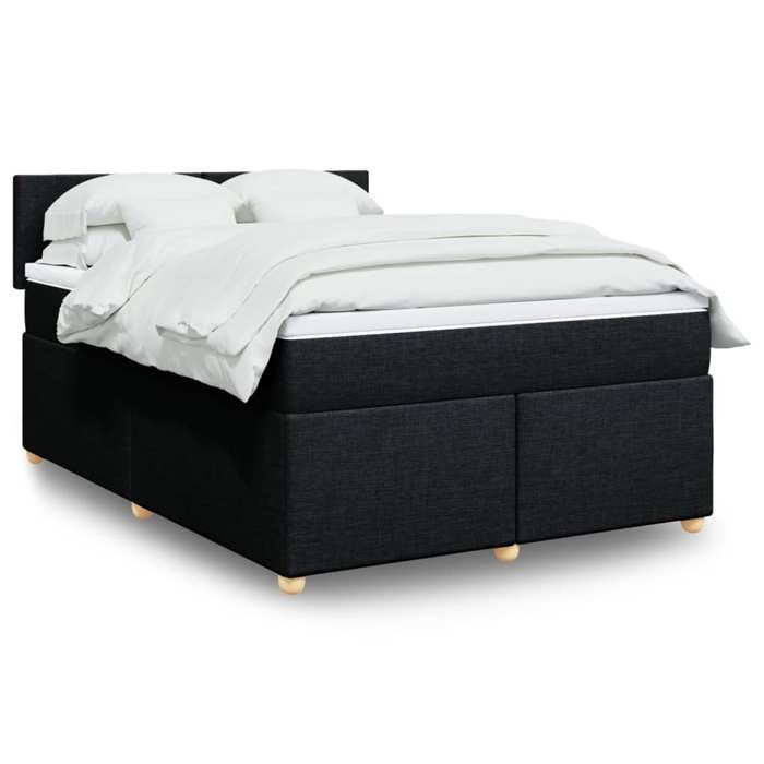 VidaXL Sommier à lattes de lit avec matelas Noir 140x190 cm Tissu 3288970