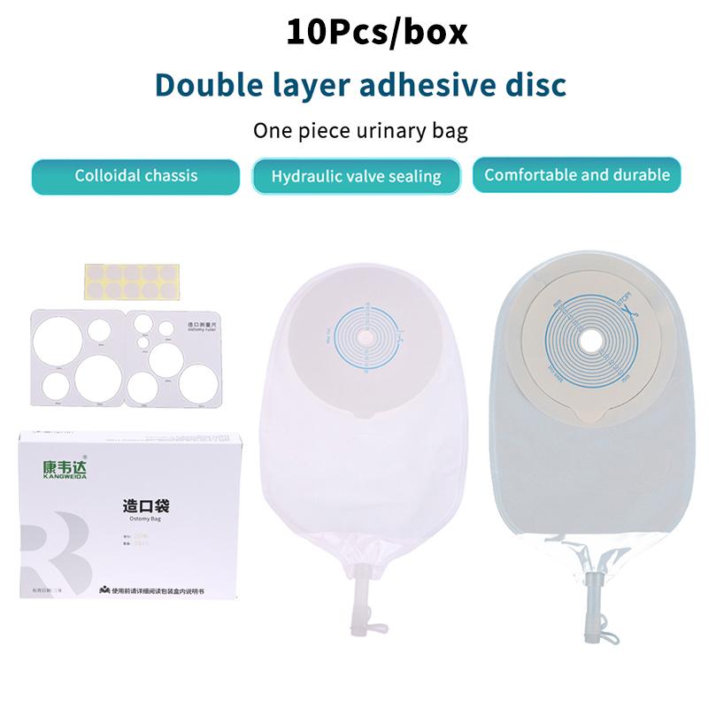 10 Pcs Drain Valve One-Piece System Colostomy Bags For Adults Disposable Colostomy Pouch Opening 20-65Mm With Clip Closure