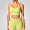 Cross-Back Shockproof Sports Bra: European-American Fitness Tank Top with Thin Straps for Yoga and Nude Comfort