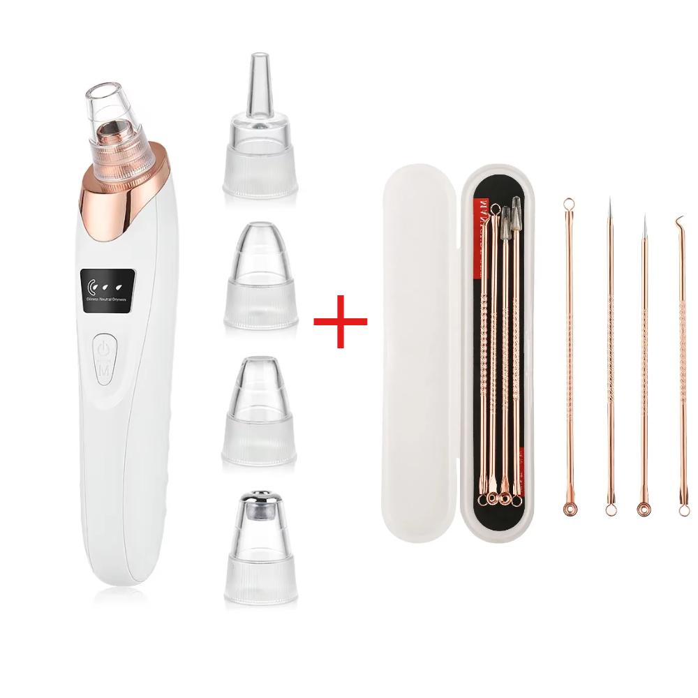 Blackhead Remover Vacuum Suction USB Rechargeable Facial Pore Cleaner Spot Acne Pimple Black Head Extractor Skin Care Tool Kit