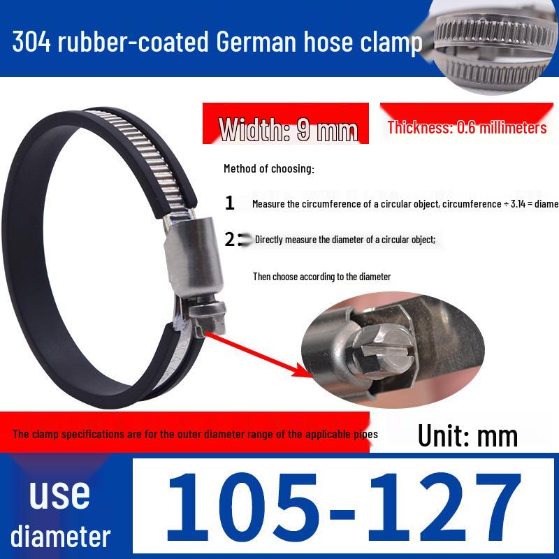 Expanded German-Style Quick-Release 304 Stainless Steel Hose Clamp