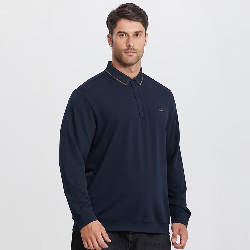 DIBINZE Men's Plus Size Long Sleeve Polo Shirt