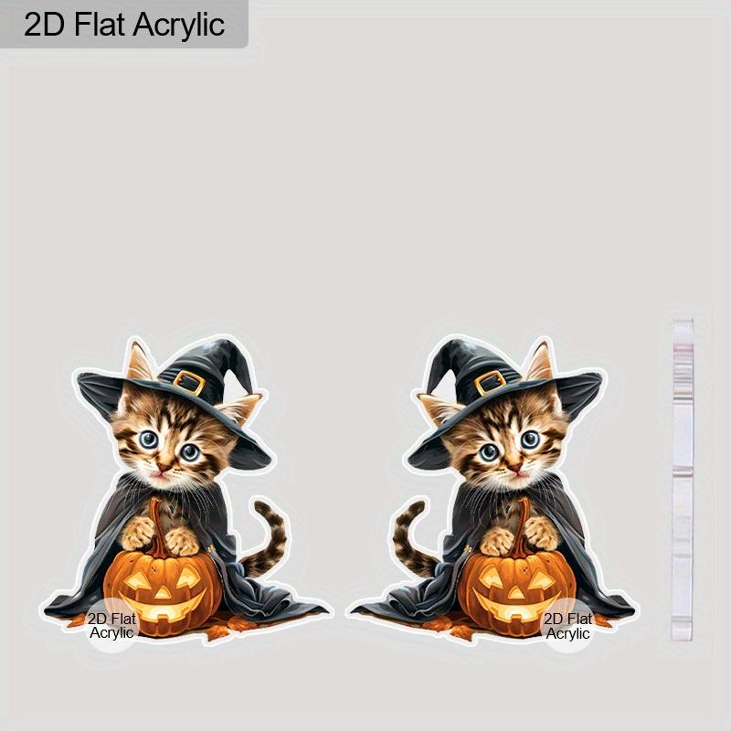 Black Cloak Cat Halloween Pumpkin Acrylic Earrings Women Fashion Dangle Earrings Halloween Earrings Cartoon Earrings Animal Earrings Halloween Gifts