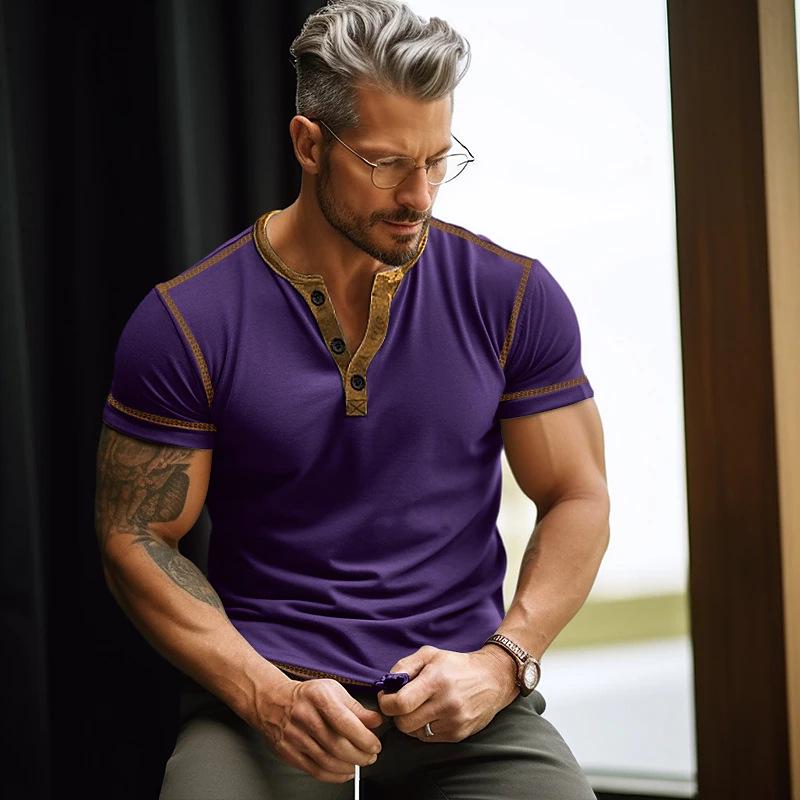 Мужская однотонная футболка с коротким рукавом на каждый день - Легкая летняя версия Small 1679₽