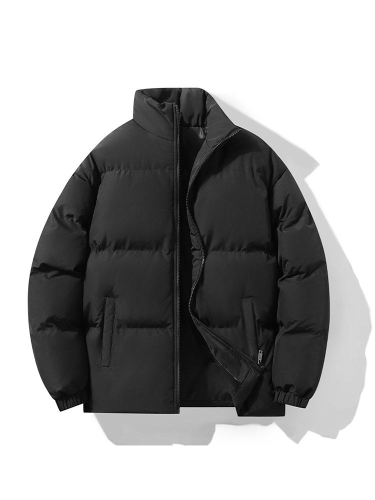 Unisex Trendy Stand Collar Thick Puffer Jacket - Winter Cotton-Padded, Loose Fit for Men and Women