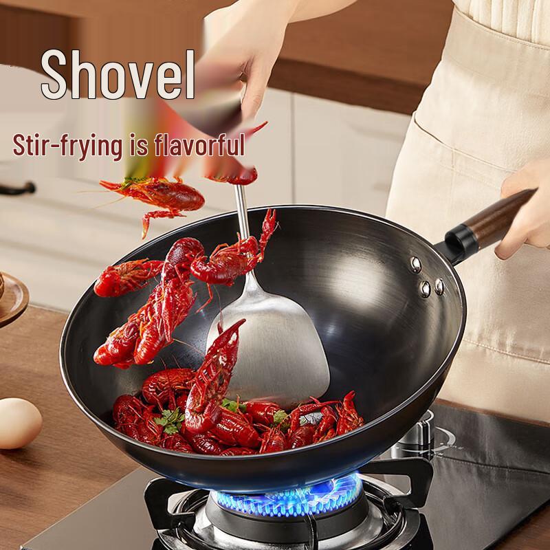 Shangheng 32cm Pre-Seasoned Iron Wok