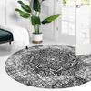 Bohemian Round Carpet Floral Design Anti-slip Floor Mat Home Decor Soft Area Rug for Living Room Bedroom Kitchen