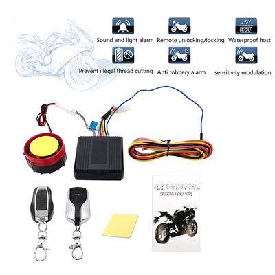 Motorrad-Diebstahlsicherung, Alarmanlage, kabellose Fernbedienung, Motorstarter, Stopp, mit Fernbedienung, Schlüsselmodul, Hupe für 12 V Motorrad