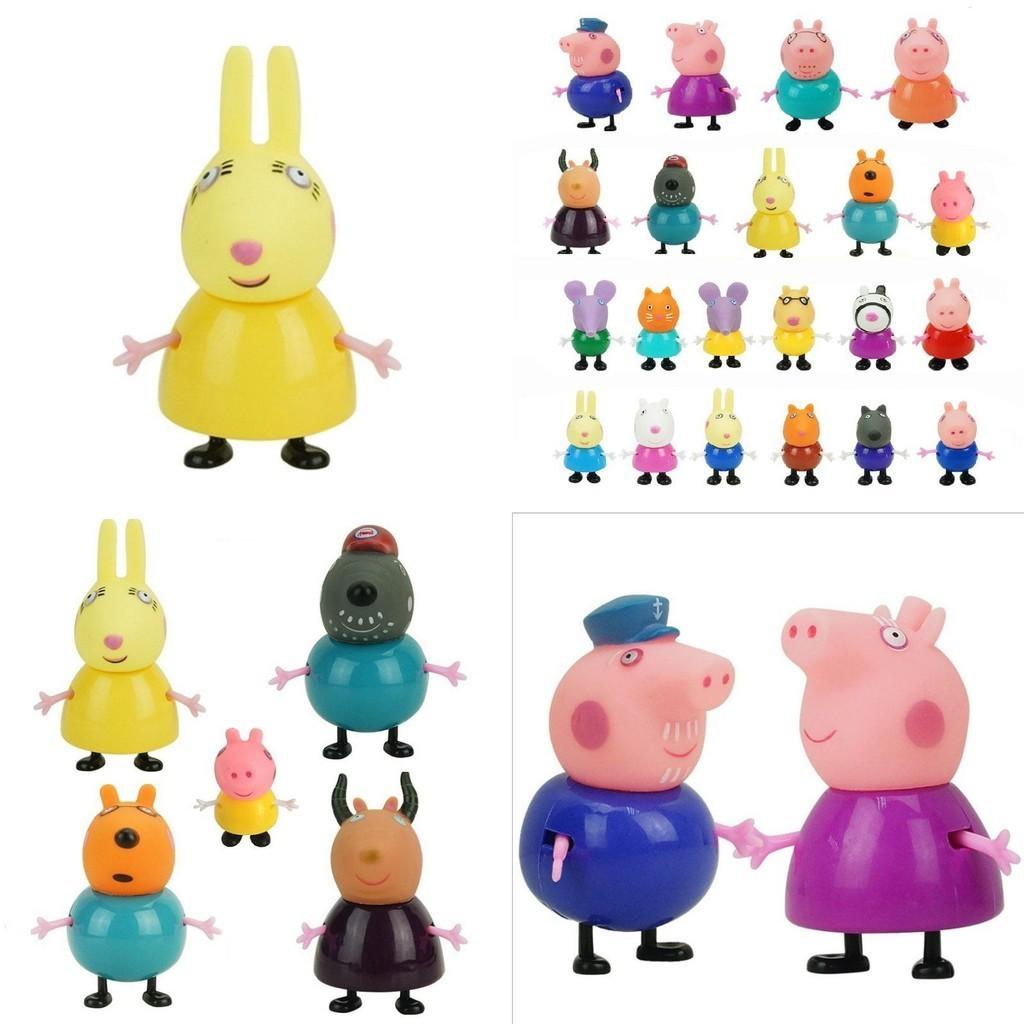 Figurines d'action colorées et écologiques Peppa Pig Famille Amis Pour Enfants Ensemble de 25 pièces