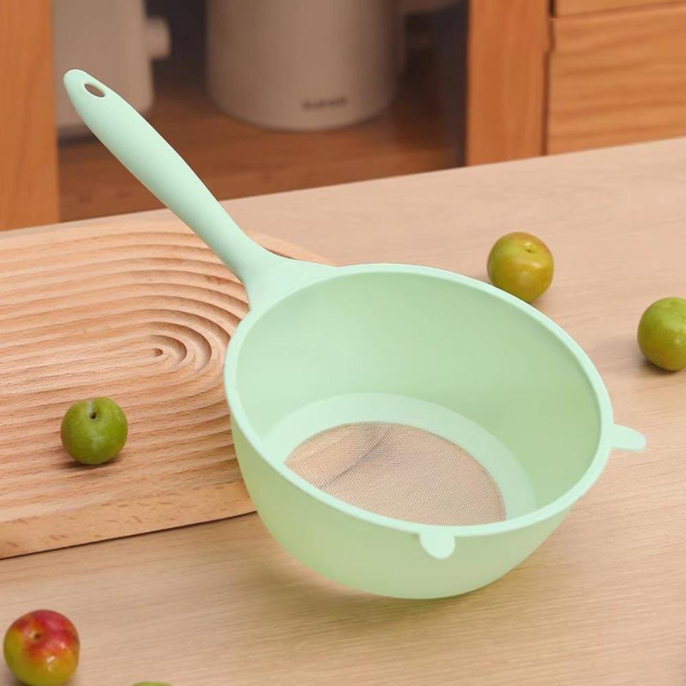 New Large Capacity Rice Drainer Strainer Plastic Reusable Kitchen Fine-mesh Sieve Long Handle Rice Washing Basin