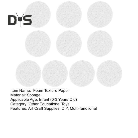 10/20Pcs Foam Texture Paper Round Square White Cellulose Cards Puffy Texture Acrylics Painting Paper 3D Canvas Sponge Kids DIY Art Craft Supplies