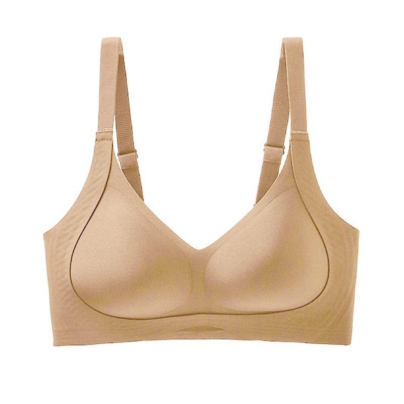 

Бесшовный бюстгальтер без косточек с широкими бретелями для женщин, предотвращающий провисание M: 100-120 lbs