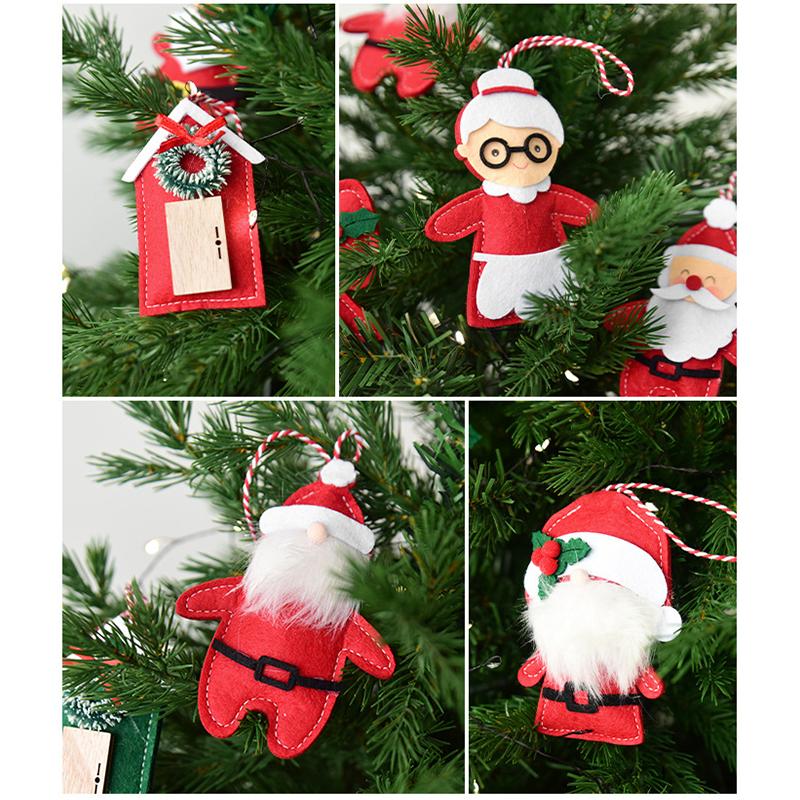 1PC Mini Santa Snowman Decorations Home Felt Holiday Decor Hanging Ornaments Party Multiple Options Available
