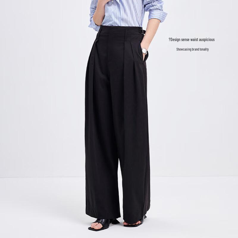 Navigare Women's Old Money Style Wide-Leg Commuter Pants