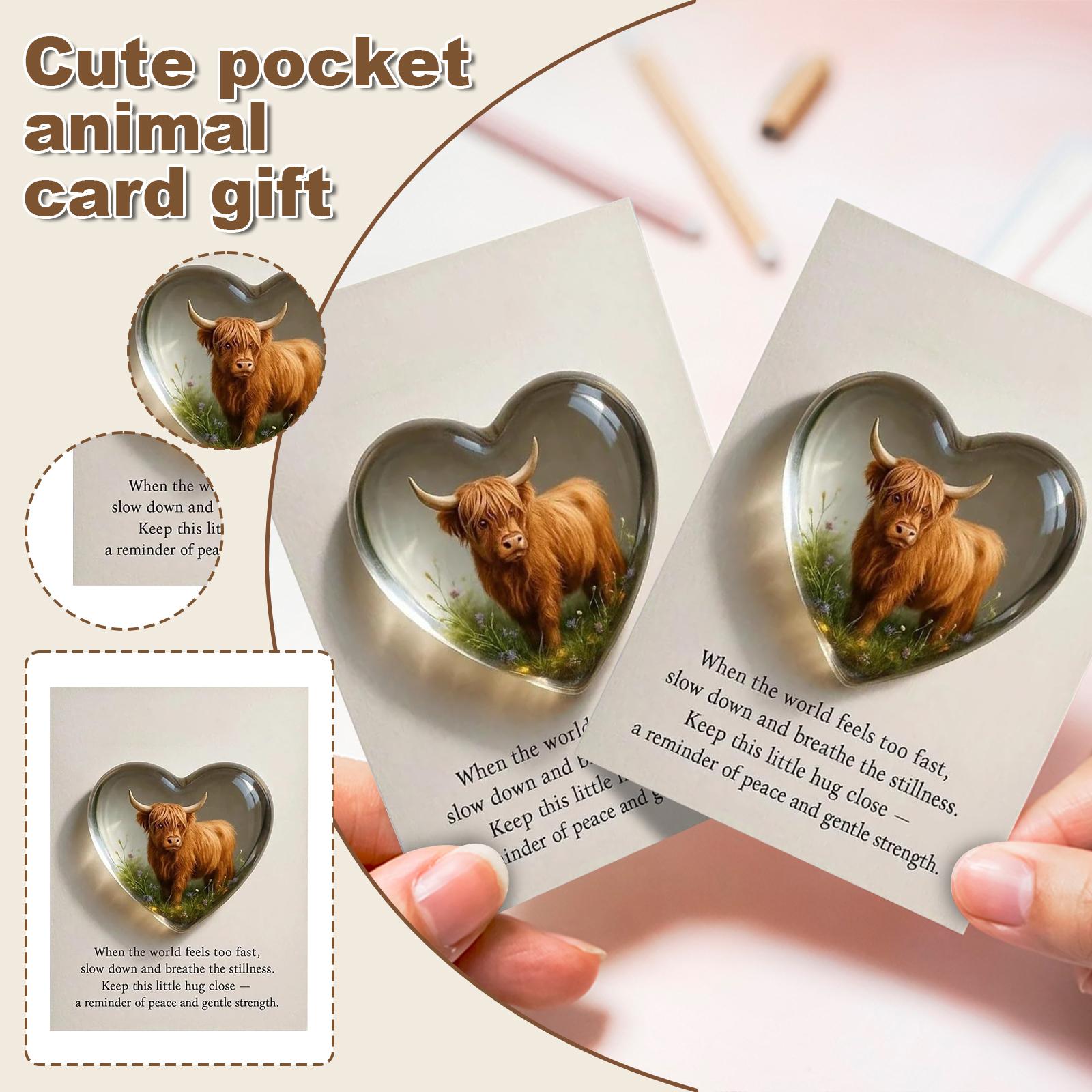 

Cute Pocket Animal Pocket Hug Card Gift One Size