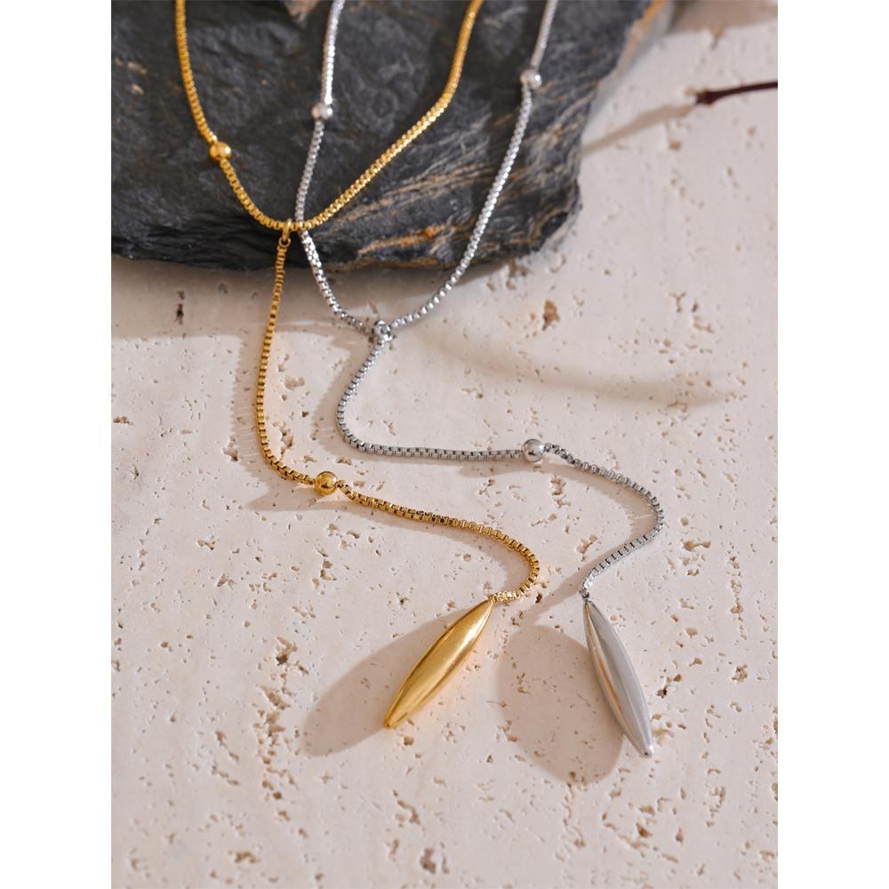 Yhpup Waterproof Sexy Fashion Stainless Steel Chain with a Pendant Drop Attractive Golden Necklace Water Resistant Jewelry Gift