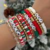 SHIXIN Cute Christmas Series Tree Snowflake Snowman Pendant Bracelet Set Women Adjustable Crystal Bead Chain Rope Chain Bracelet