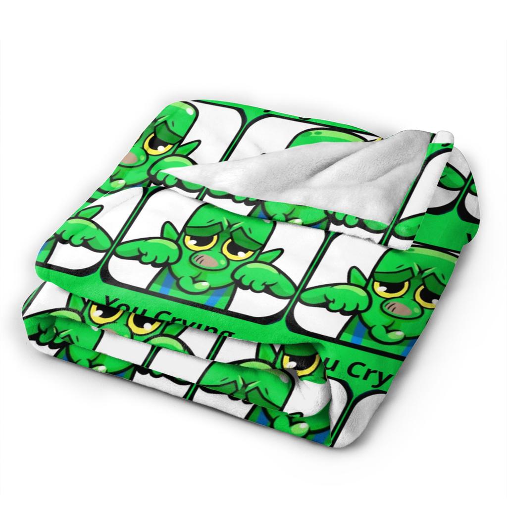 Funny Gobling Crying Emote Blankets Clashes Royaleds Game Wool Novelty Warm Throw Blankets for Bedding Lounge Autumn/Winter