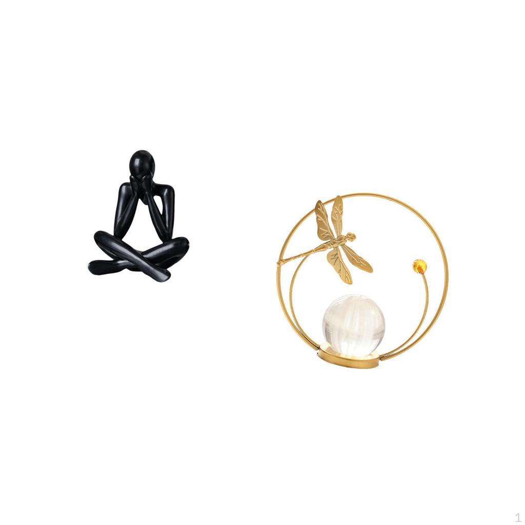 Modern Abstract Crystal Figure Sculpture Decorative Metal Figurine Collectible Desktop Ornament