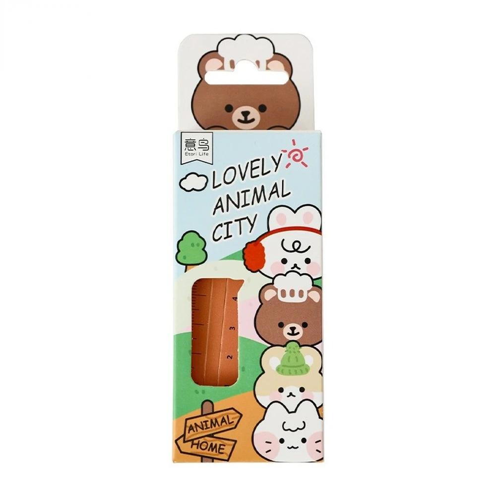 

Mr. Paper 30Pcs/Box Cartoon Animal Bookmark Cute Bear Kitten Student Ruler Bookmark Students Supplies