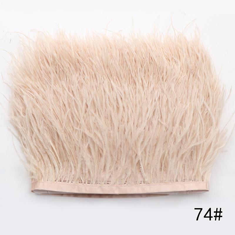 2M Ostrich Feather Cloth Edge 8-10 Cm Cuffs Clothing Skirt Decorative Accessories Color Ostrich Feather Cloth With Feathers