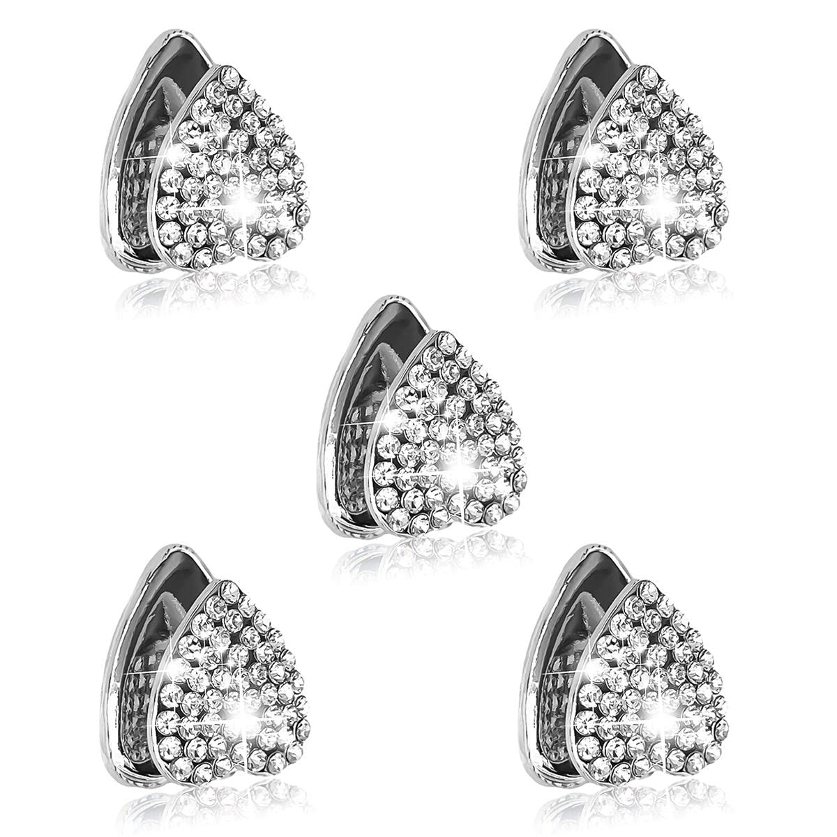 

Excras Car Hook, Mini Hook, Heart Shaped, Glitter, Adhesive Type, Diamond, Car Accessories, Wallet, белый