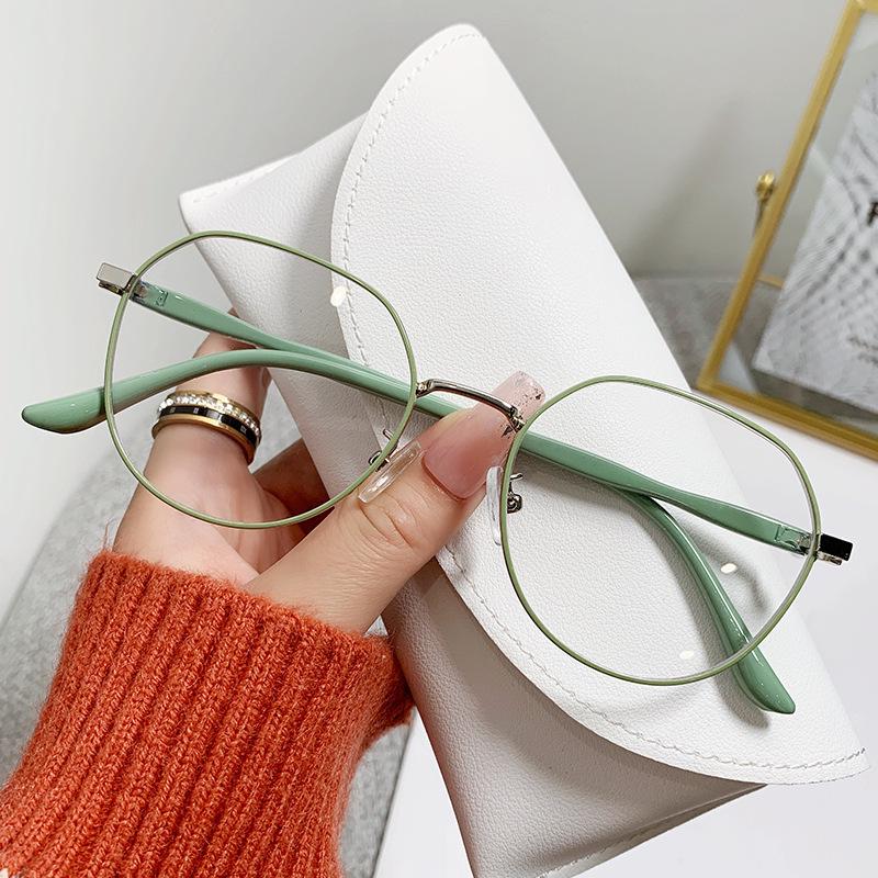 Women s Anti-Blue Light Round Metal Glasses for Myopia