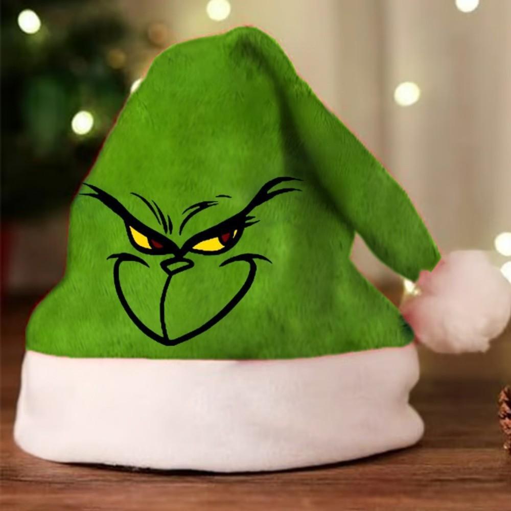 Grinch Green Christmas Hat With Thick Double Sided Velvet For Winter Holiday Celebration