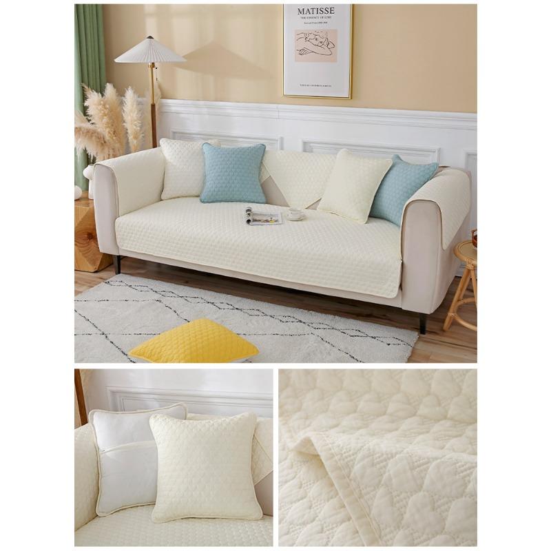 Polštářek na pohovku z čisté bavlny pro všechna roční období, protiskluzový potah na pohovku, opěradlo, bavlněný podsedák, jednoduchý, moderní a zesílený