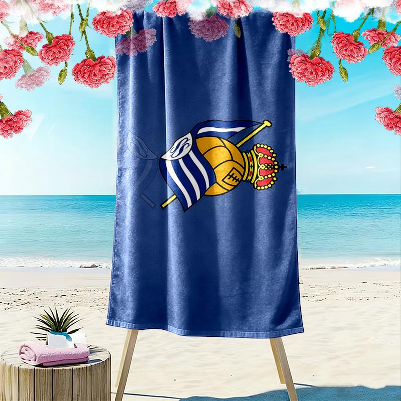 Real Sociedad Print Beach Towel, Large Soft Quick Dry Towel for Beach Camping Swimming