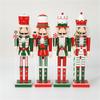 Christmas Nutcracker Wooden Retro Nutcracker Soldier Figurine Display for Kitchen Christmas Decorations