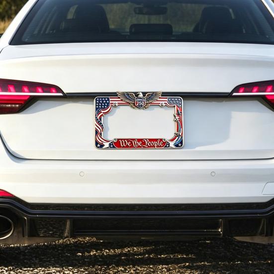 250th Anniversary License Plate Frame Commemorative 1776-2026 Metal Frame Universal Fit Durable Patriotic Car Accessory