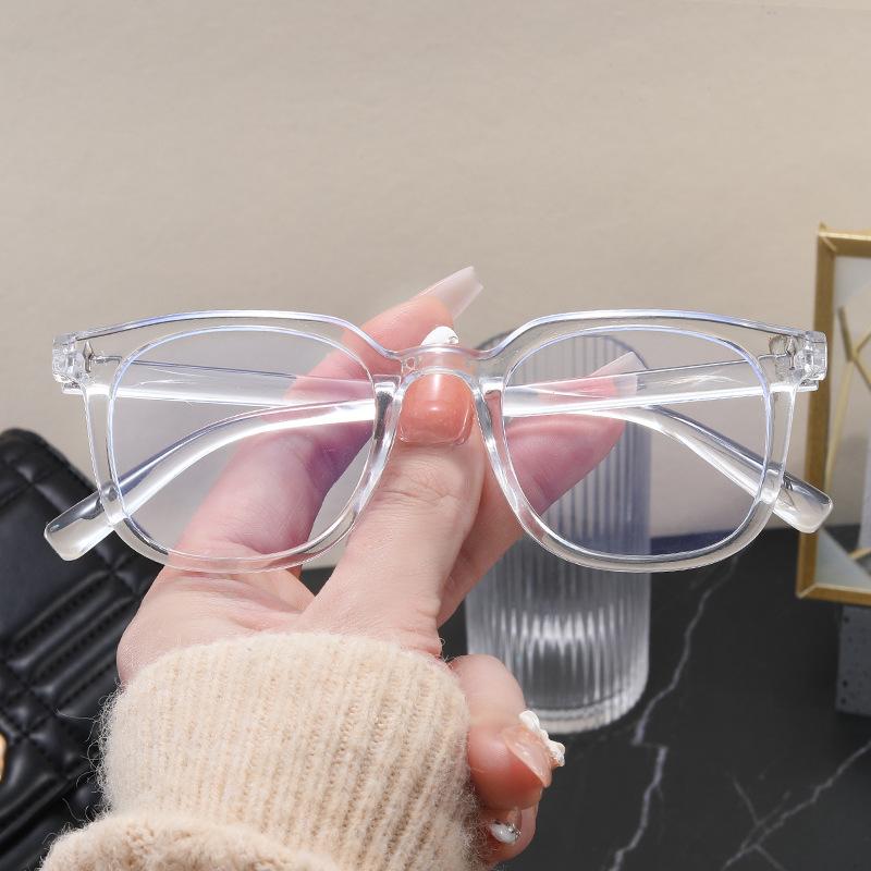 Korean Stylish Men's Glasses Square Shape Anti Blue Light Woman Glasses Frame Vintage Retro Style Man Glass
