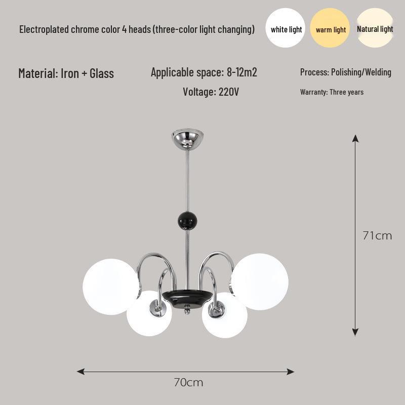 French Minimalist Chandelier: Mid-Century Sputnik Light for Living Room, Bedroom, Dining Area - Romantic Cream Style Lighting
