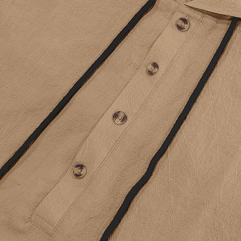 Men's Casual Linen Breathable Hooded Henley Shirt and Shorts Set