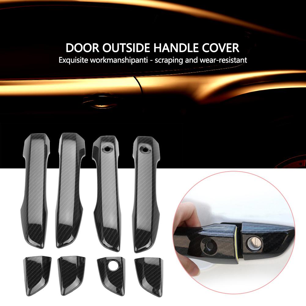8Pcs Carbon Fiber Texture Door Outside Handle Cover Fit For Honda Civic 2016 2018