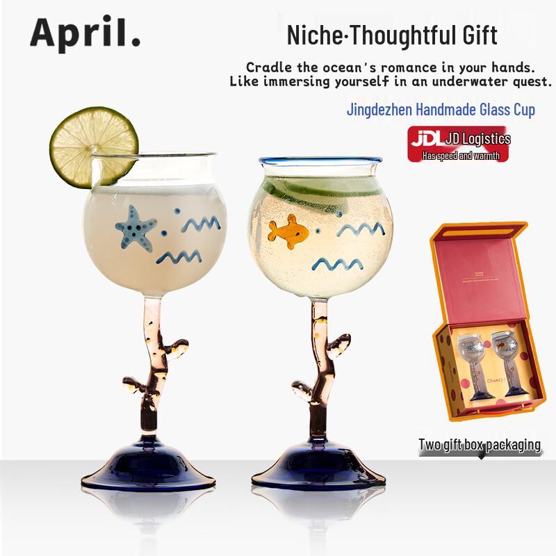APRIL Couple Wine Glasses Gift Set