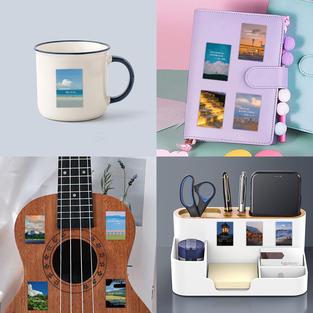 60 New Beautiful Landscape Stickers Personalized Creative DIY Decorative Skateboard Water Cup Waterproof Stickers